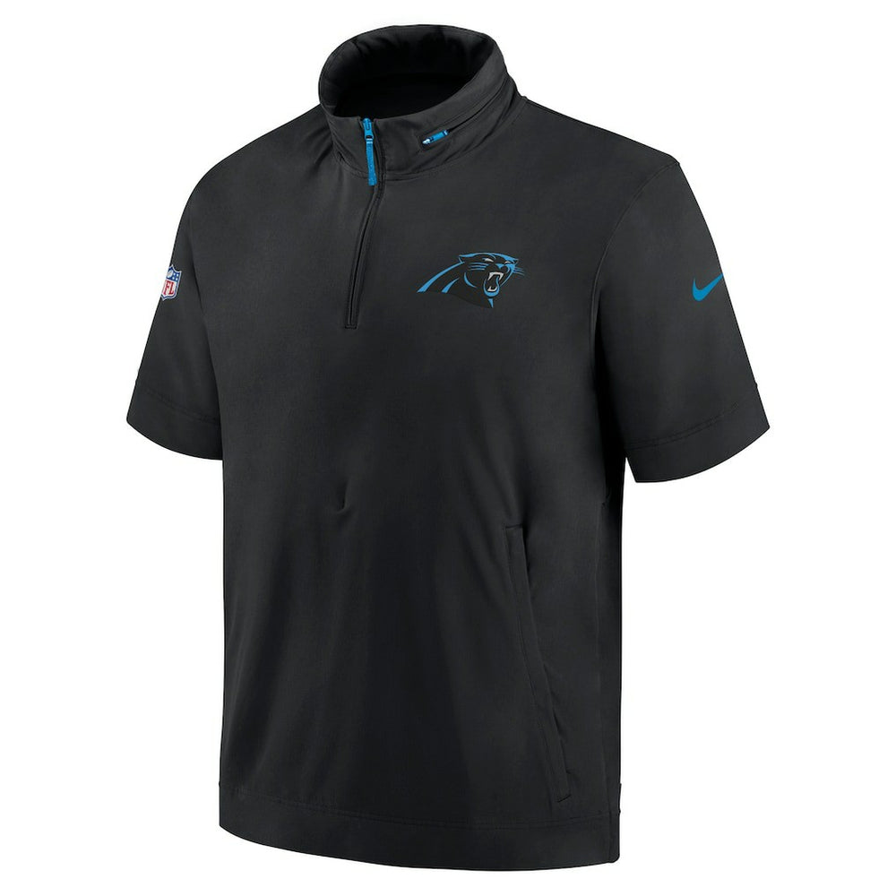 Carolina Panthers 2024 Sideline Coach Short Sleeve Half-Zip Hoodie Jacket | NFL On sale