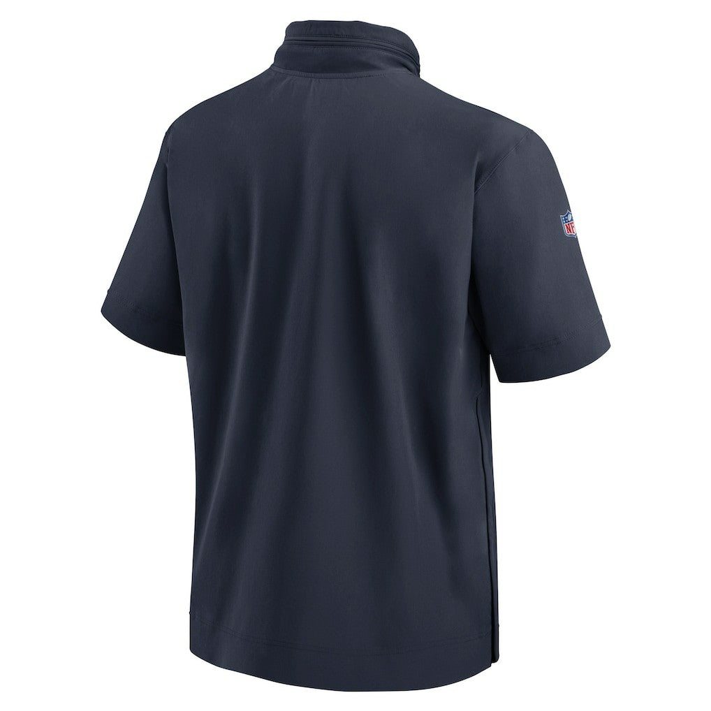 Chicago Bears 2024 Sideline Coach Short Sleeve Half-Zip Hoodie Jacket | NFL New
