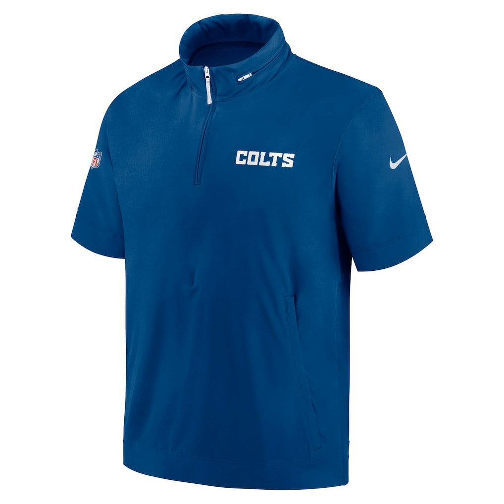 Indianapolis Colts 2024 Sideline Coach Short Sleeve Half-Zip Hoodie Jacket | NFL Discount