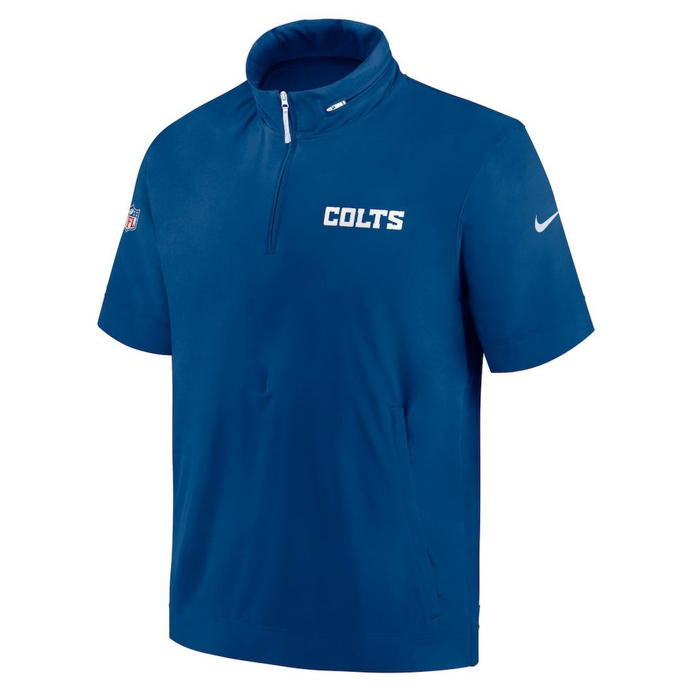 Indianapolis Colts 2024 Sideline Coach Short Sleeve Half-Zip Hoodie Jacket | NFL Discount