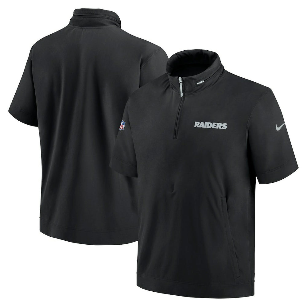 Las Vegas Raiders 2024 Sideline Coach Short Sleeve Half-Zip Hoodie Jacket | NFL Near me