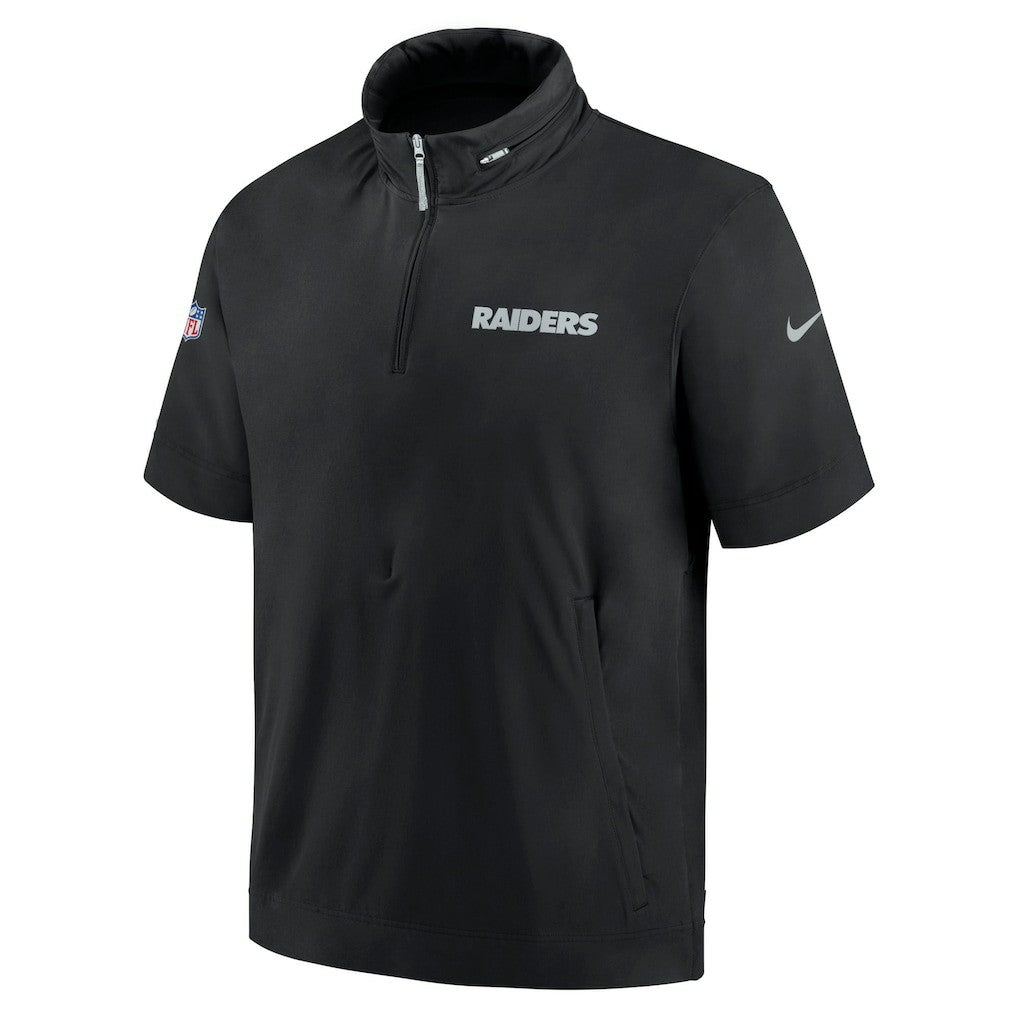 Las Vegas Raiders 2024 Sideline Coach Short Sleeve Half-Zip Hoodie Jacket | NFL Near me