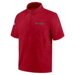 Tampa Bay Buccaneers 2024 Sideline Coach Short Sleeve Half-Zip Hoodie Jacket | NFL Discount