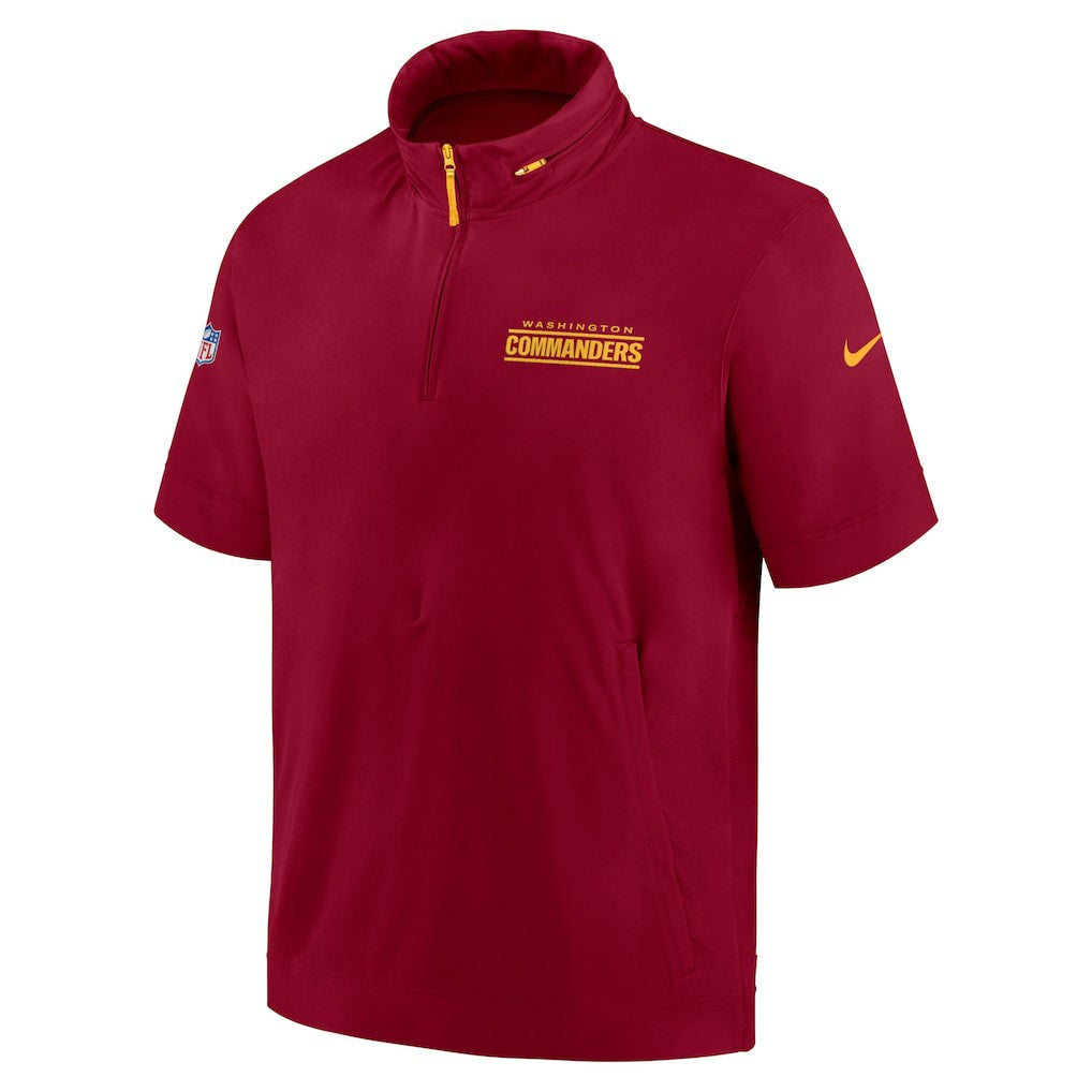 Washington Commanders 2024 Sideline Coach Short Sleeve Half-Zip Hoodie Jacket | NFL Discount