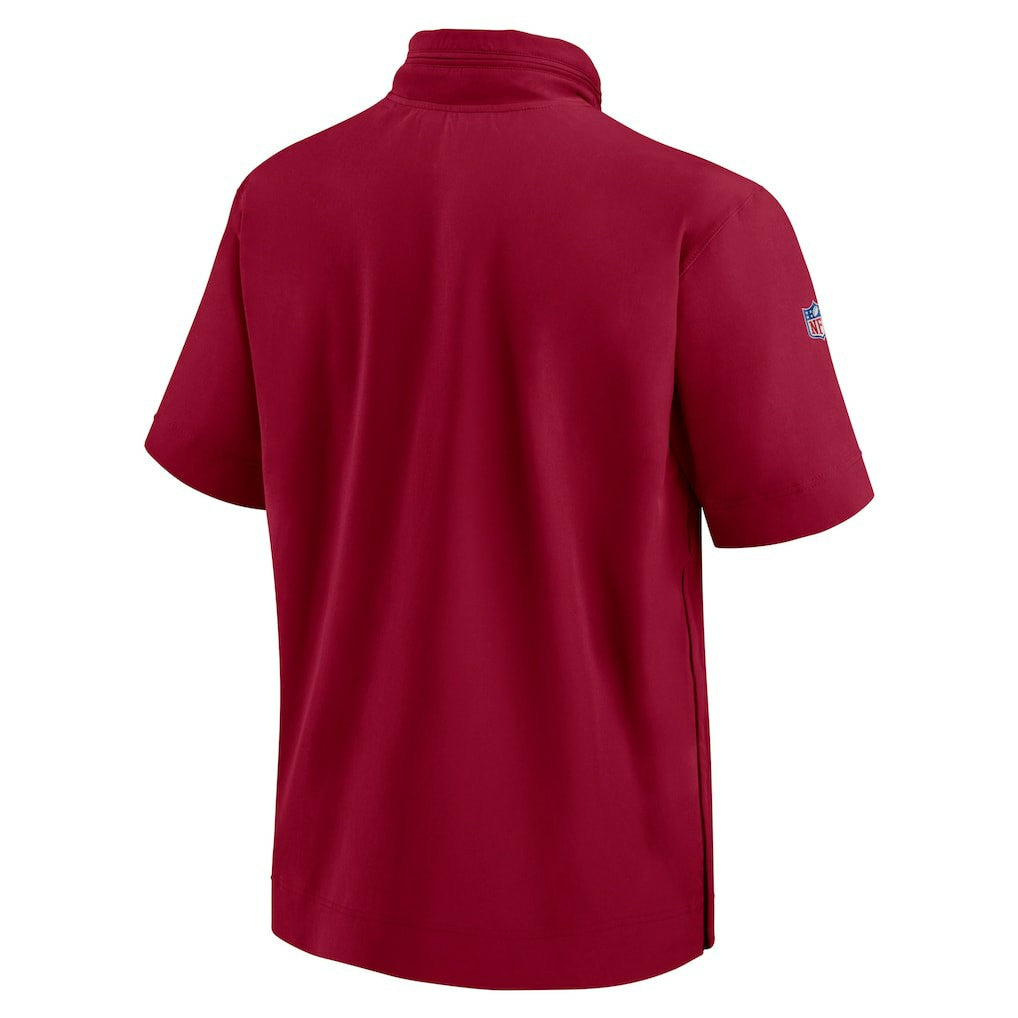 Washington Commanders 2024 Sideline Coach Short Sleeve Half-Zip Hoodie Jacket | NFL Discount