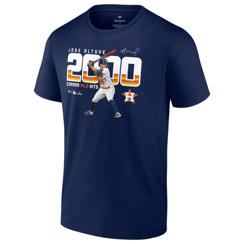 Jose Altuve Houston Astros Fanatics 2,000 Career Hits T-Shirt - MLB T-shirts