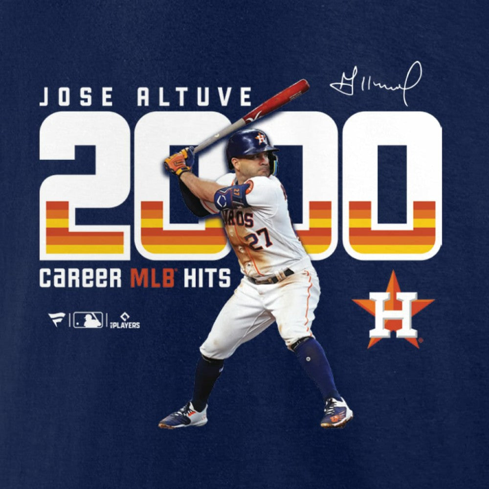 Jose Altuve Houston Astros Fanatics 2,000 Career Hits T-Shirt - MLB T-shirts