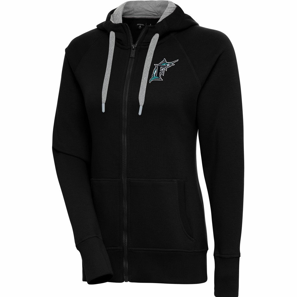 Florida Marlins Antigua Women's Cooperstown Collection Victory Raglan Full-Zip Hoodie - MLB Hoodies
