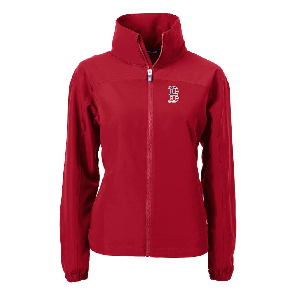 Boston Red Sox Cutter & Buck Women's Charter Eco Recycled Full-Zip Jacket - MLB Jackets