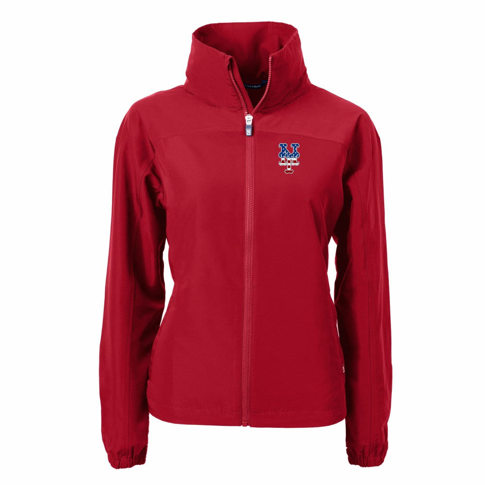 New York Mets Cutter & Buck Women's Charter Eco Recycled Full-Zip Jacket - MLB Jackets