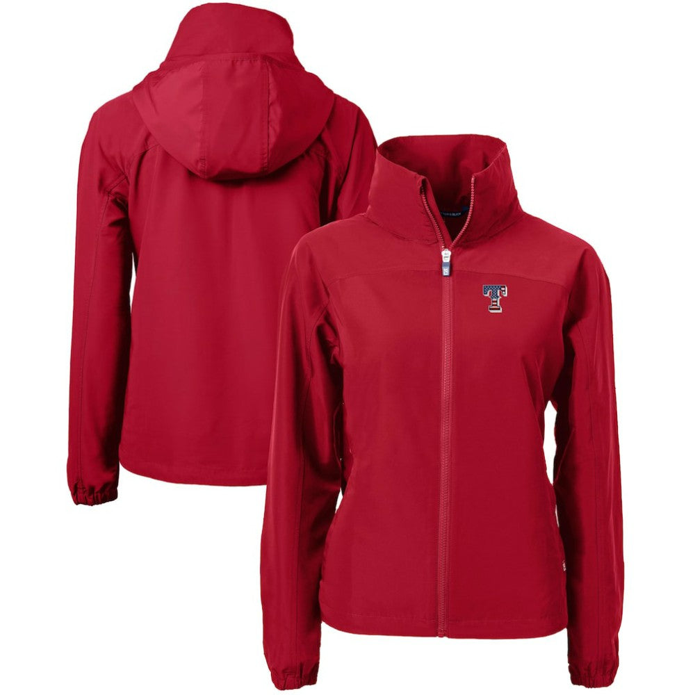 Texas Rangers Cutter & Buck Women's Charter Eco Recycled Full-Zip Jacket - MLB Jackets