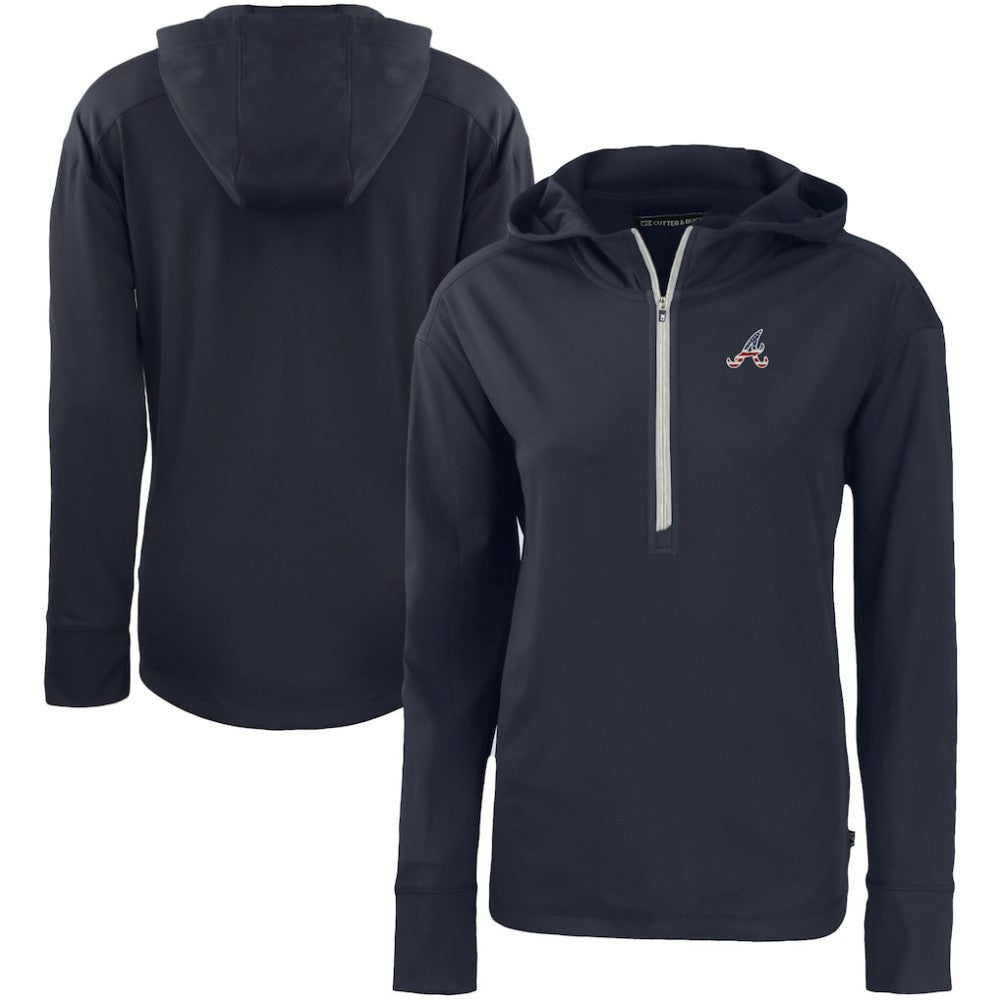 Atlanta Braves Cutter & Buck Women's Daybreak Eco Recycled Half-Zip Hoodie - MLB Hoodies
