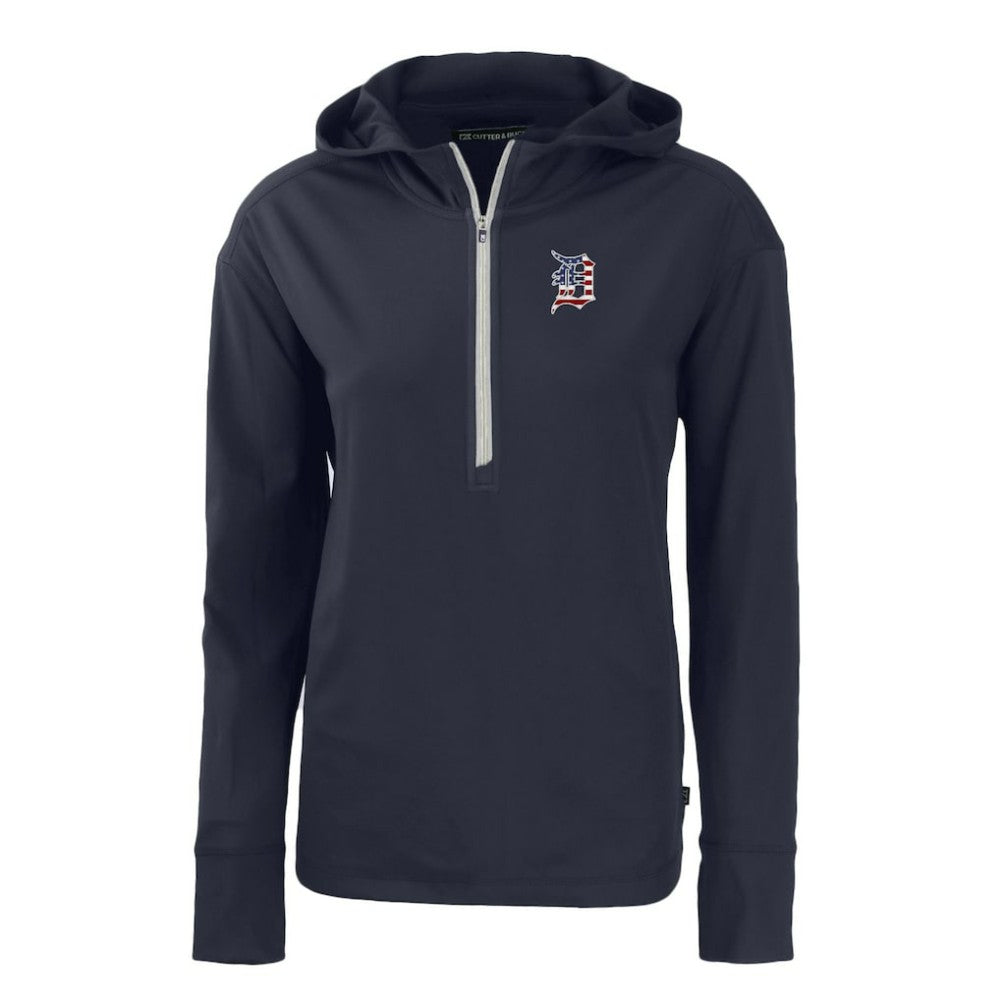 Detroit Tigers Cutter & Buck Women's Daybreak Eco Recycled Half-Zip Hoodie - MLB Hoodies