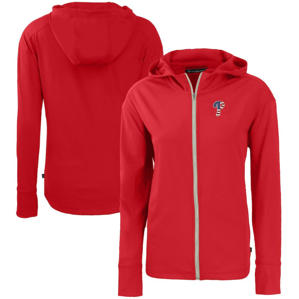Philadelphia Phillies Cutter & Buck Women's Daybreak Eco Recycled Full-Zip Hoodie - MLB Hoodies