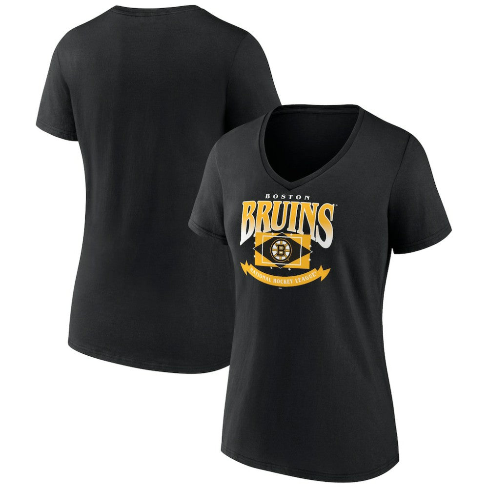 Boston Bruins Women's Slapshot V-Neck T-Shirt -  NHL T-shirts