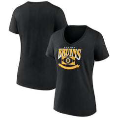 Boston Bruins Women's Slapshot V-Neck T-Shirt -  NHL T-shirts