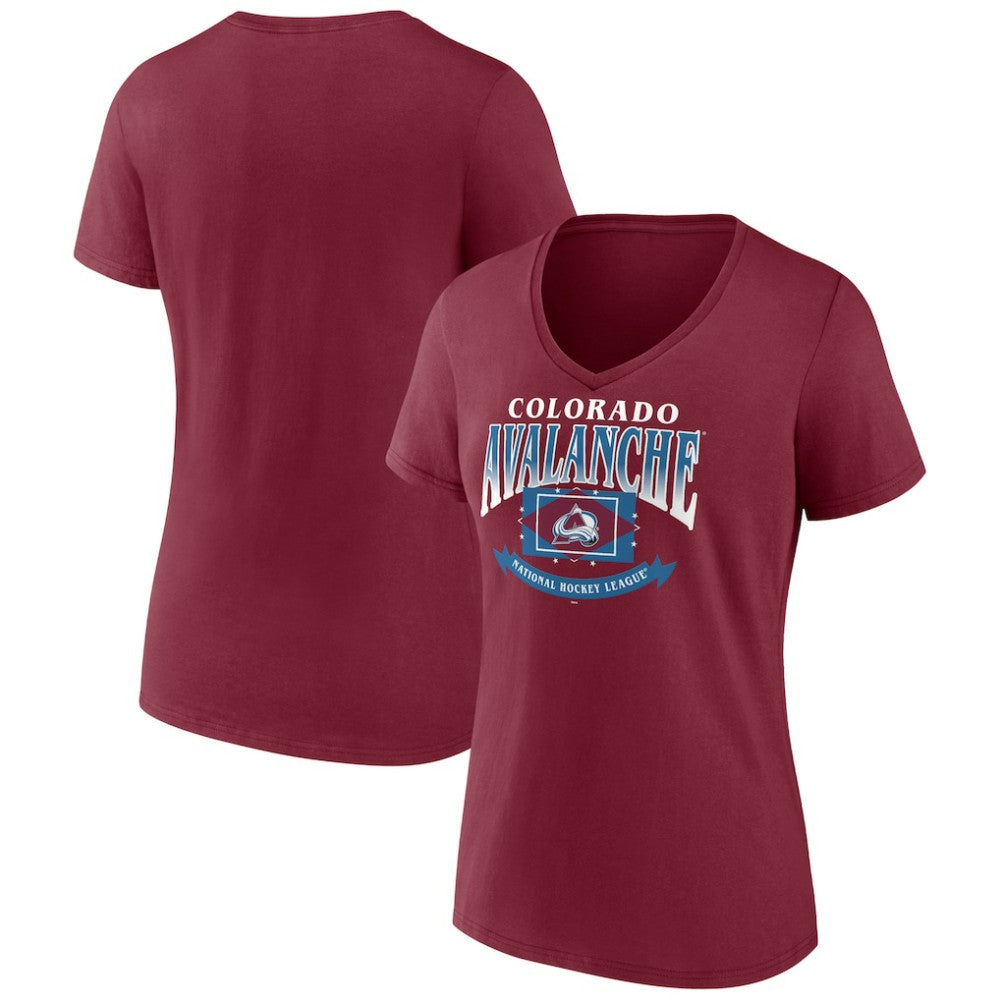 Colorado Avalanche Women's Slapshot V-Neck T-Shirt -  NHL T-shirts