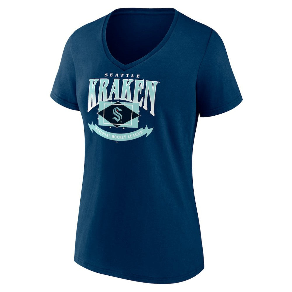 Seattle Kraken Women's Slapshot V-Neck T-Shirt -  NHL T-shirts