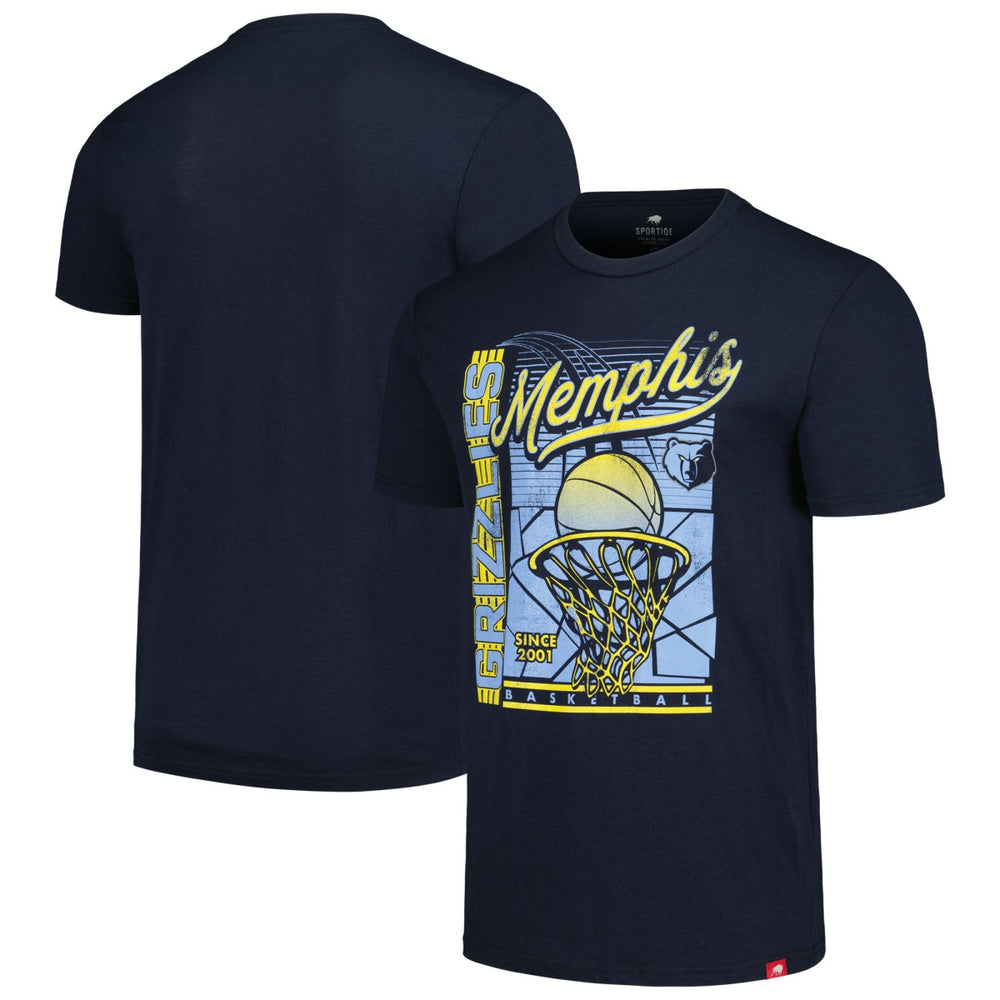 Navy Memphis Grizzlies Sportiqe Unisex Swish Super-Soft Comfy Tri-Blend T-Shirt | NBA