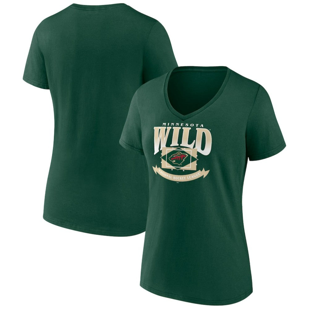 Minnesota Wild Women's Slapshot V-Neck T-Shirt -  NHL T-shirts