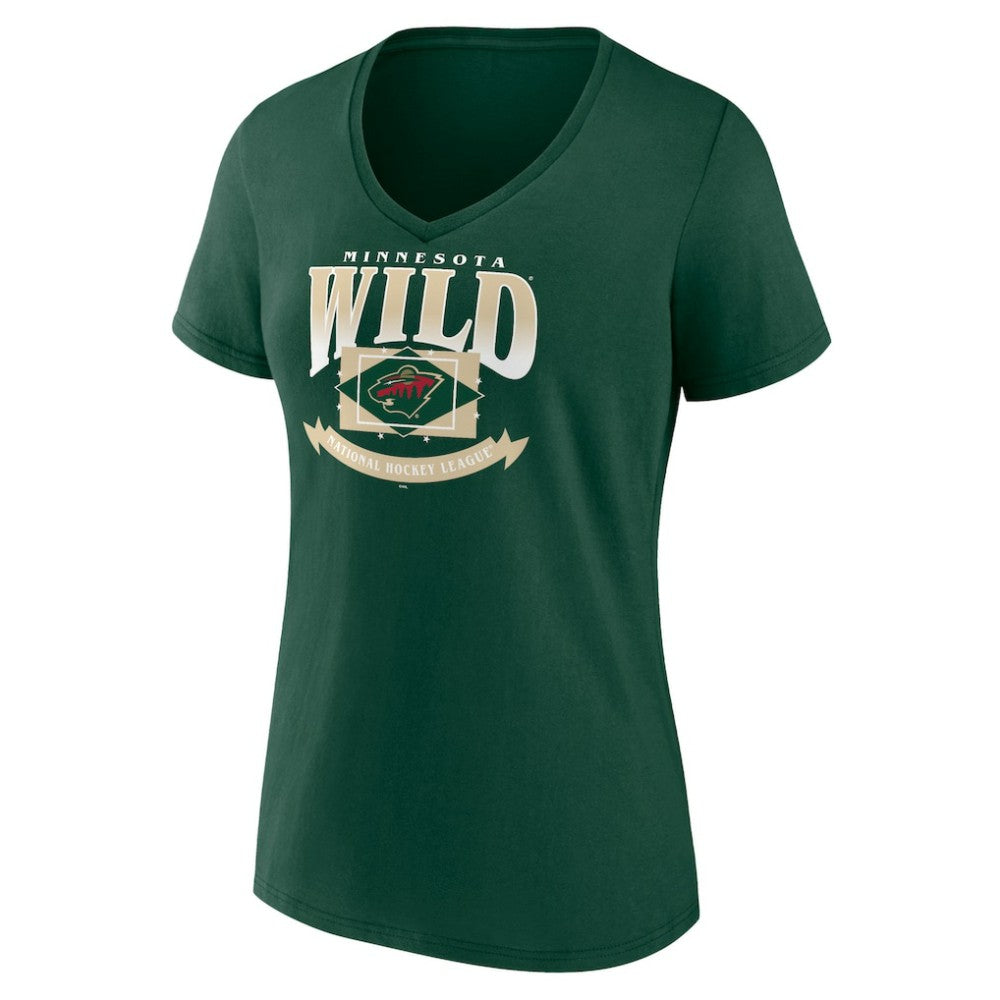 Minnesota Wild Women's Slapshot V-Neck T-Shirt -  NHL T-shirts