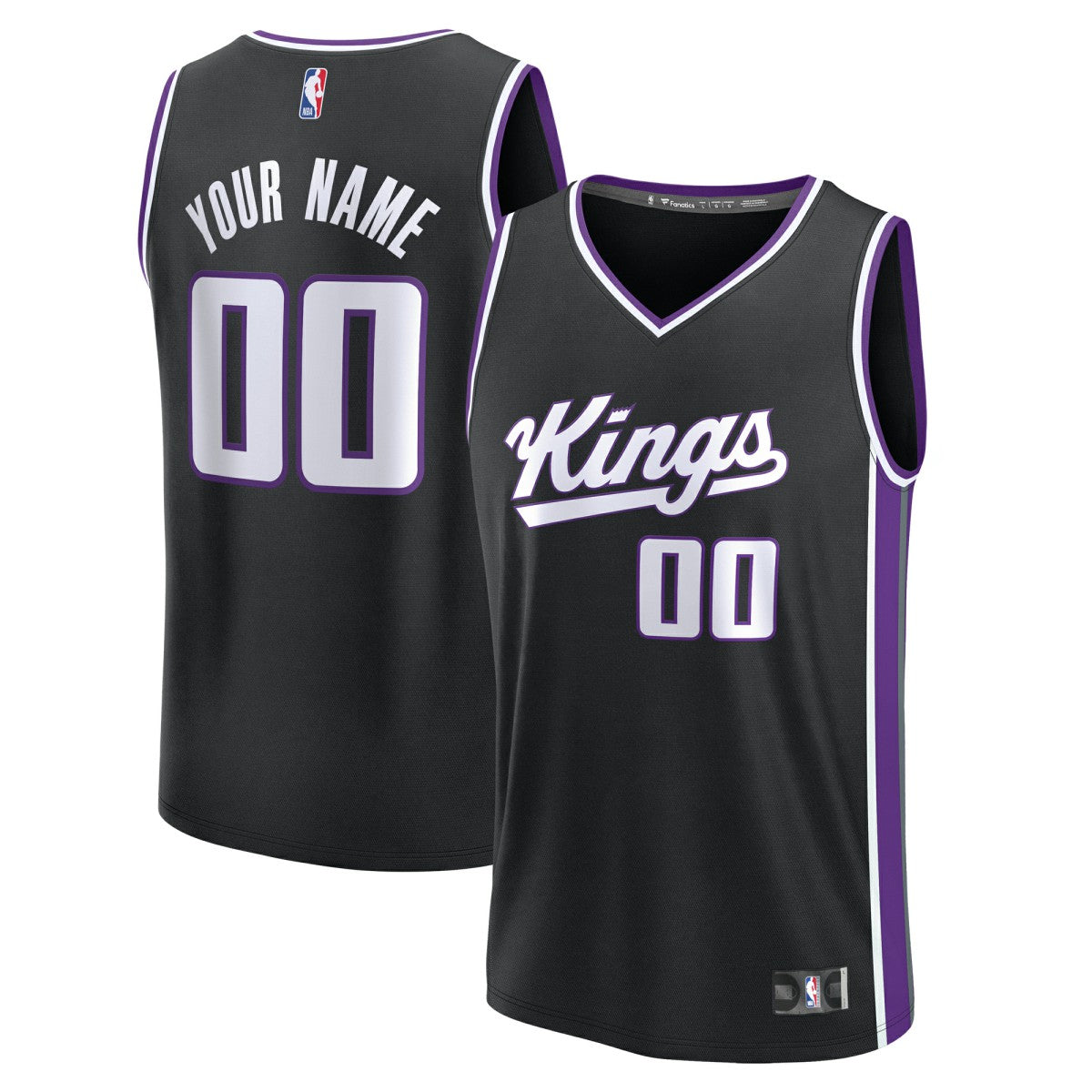 Black Sacramento Kings Youth Fast Break Custom Replica Jersey | NBA
