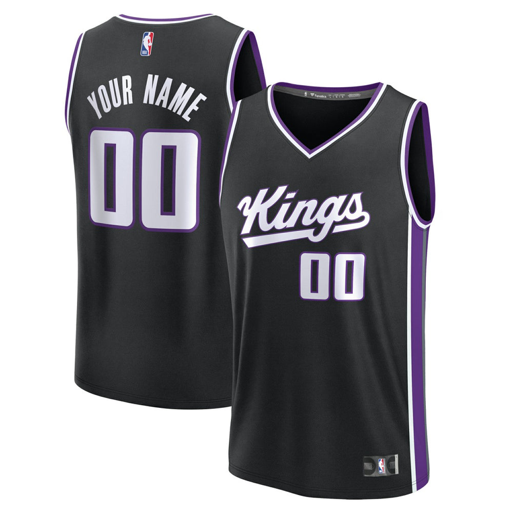 Black Sacramento Kings Youth Fast Break Custom Replica Jersey | NBA