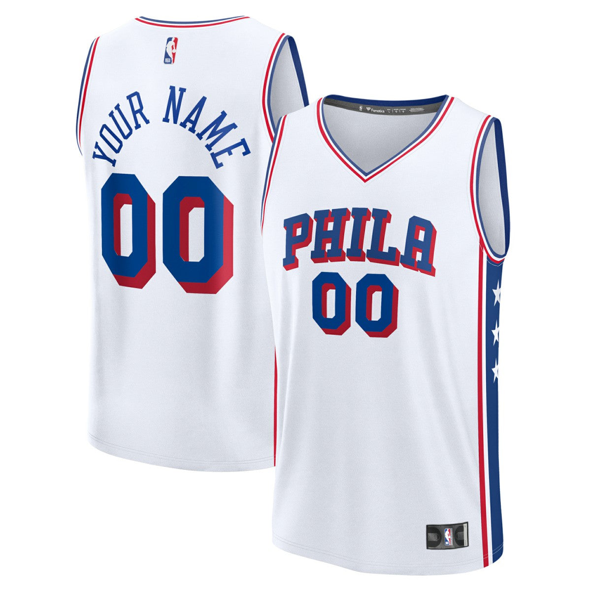 White Philadelphia 76ers Youth Fast Break Custom Replica Jersey | NBA