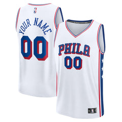 White Philadelphia 76ers Youth Fast Break Custom Replica Jersey | NBA