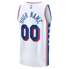 White Philadelphia 76ers Youth Fast Break Custom Replica Jersey | NBA