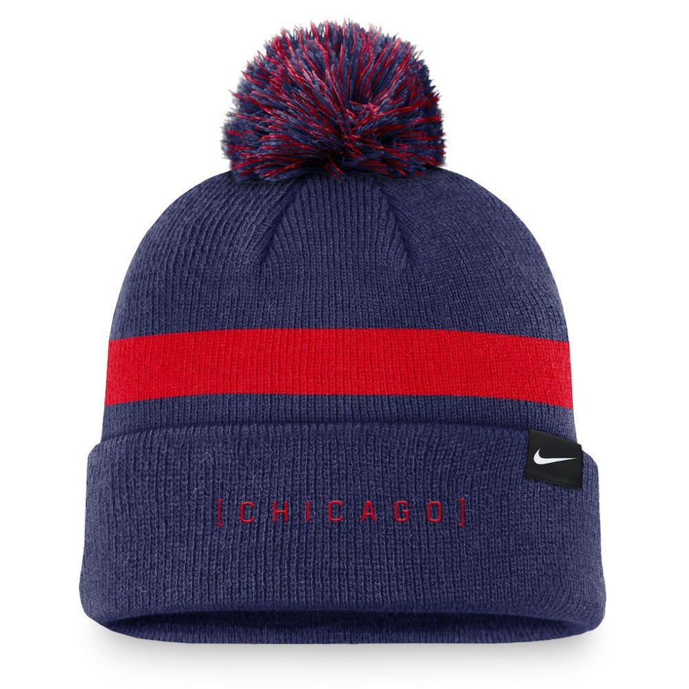 Chicago Cubs Nike Hometown Peak Cuffed Knit Hat with Pom - MLB Hats