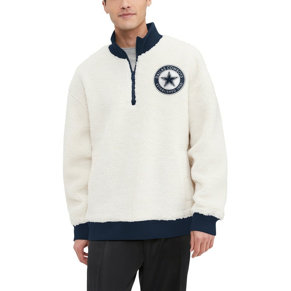 Dallas Cowboys Tommy Hilfiger Jordan Sherpa Quarter-Zip Jacket | NFL Outlet