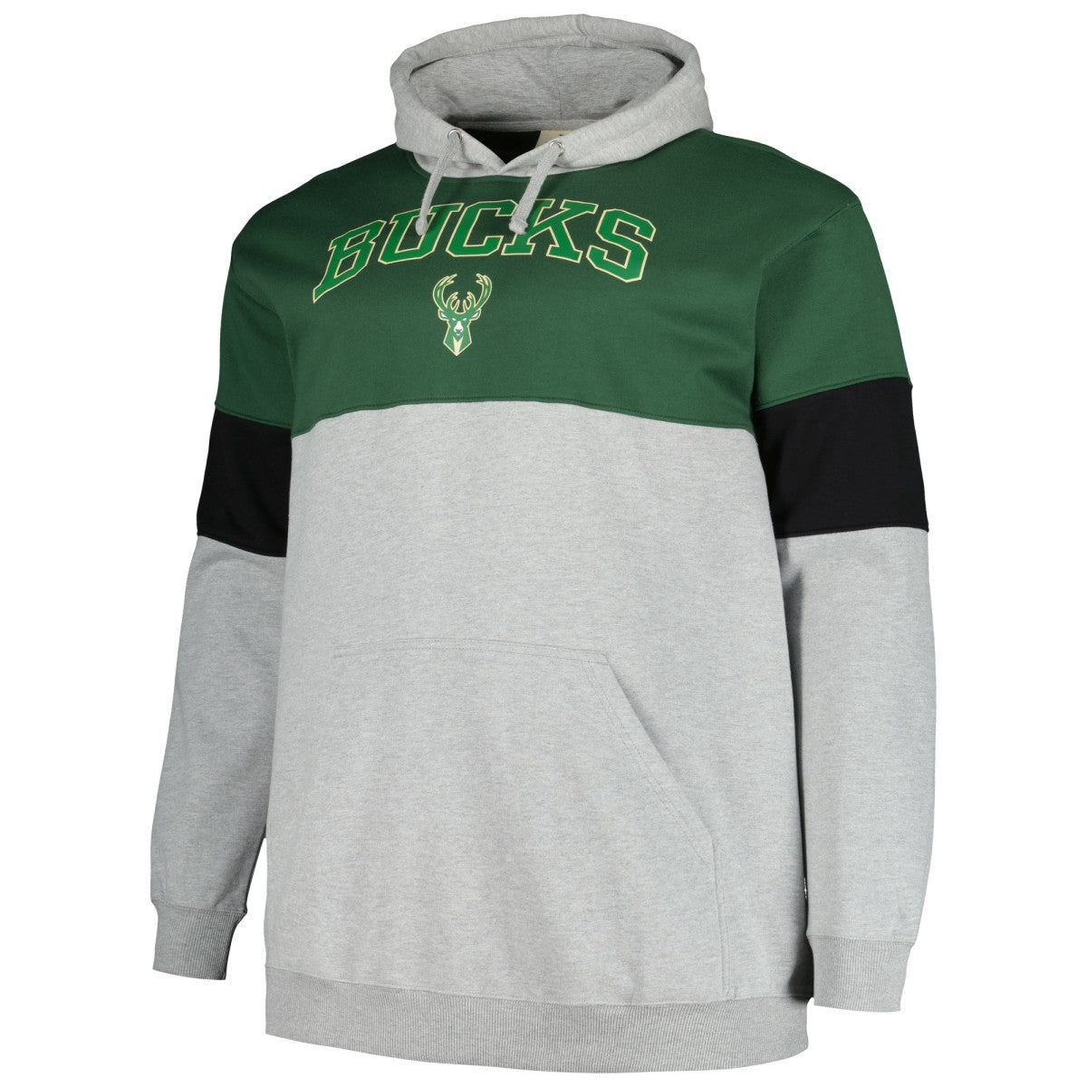 Hunter Green/Black Milwaukee Bucks Big & Tall Pullover Hoodie | NBA