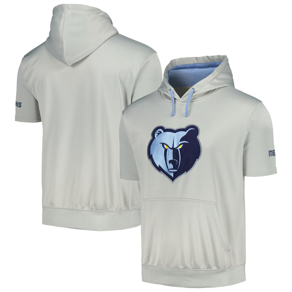 Silver/Light Blue Memphis Grizzlies Short Sleeve Pullover Hoodie | NBA