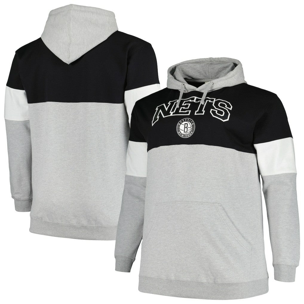 Black/White Brooklyn Nets Big & Tall Pullover Hoodie | NBA