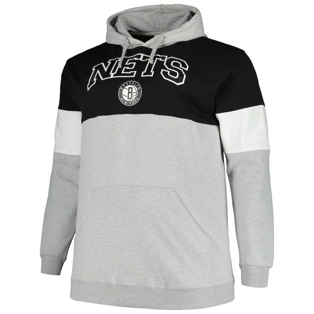 Black/White Brooklyn Nets Big & Tall Pullover Hoodie | NBA