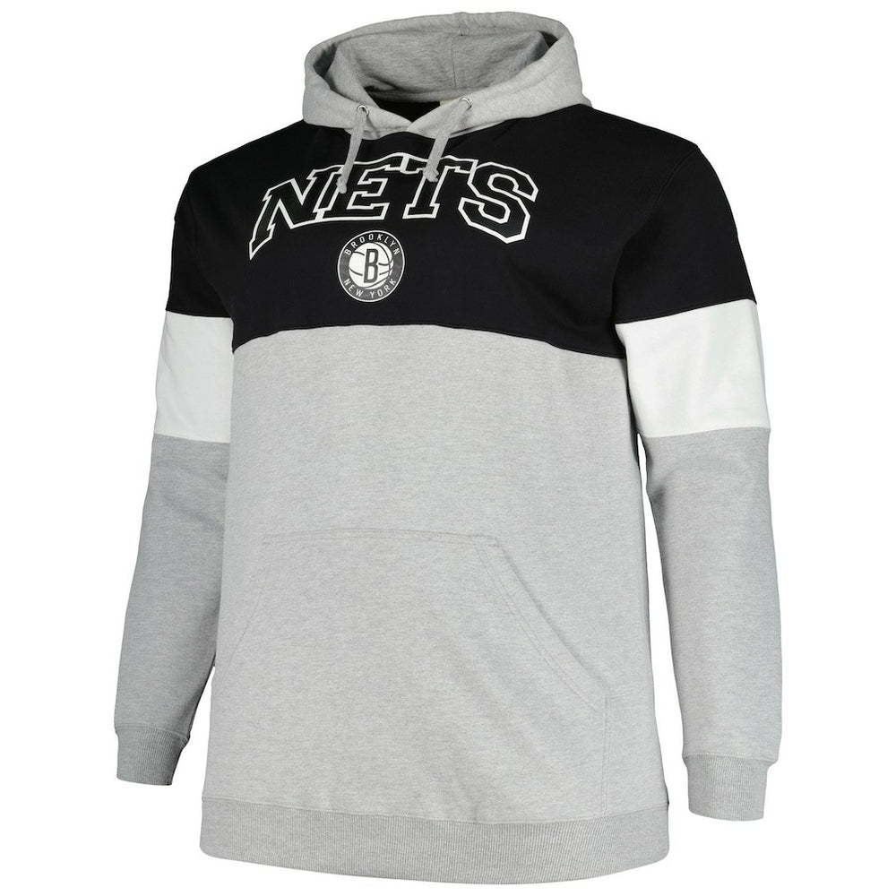 Black/White Brooklyn Nets Big & Tall Pullover Hoodie | NBA