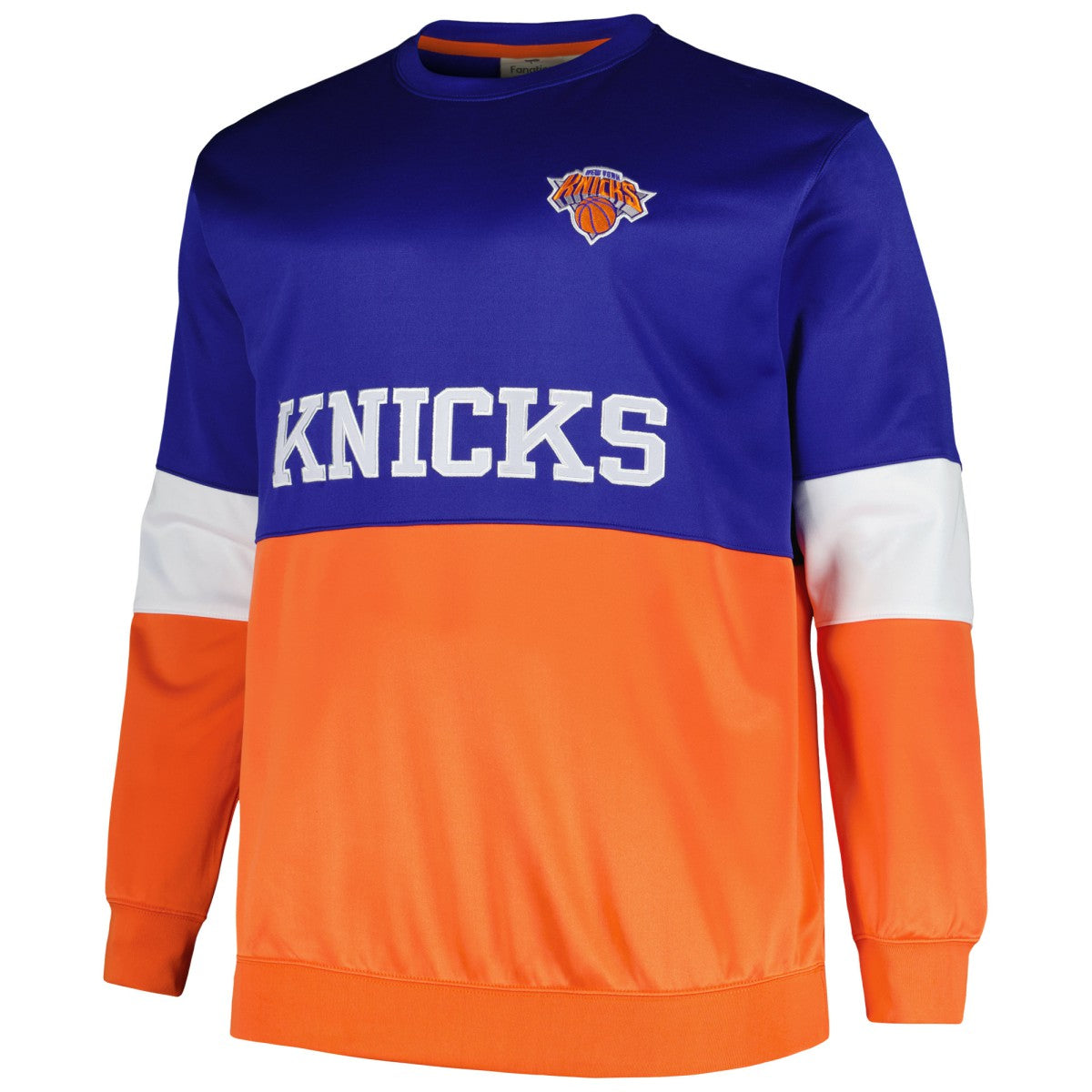 Blue/Orange New York Knicks Big & Tall Split Pullover Sweatshirt | NBA