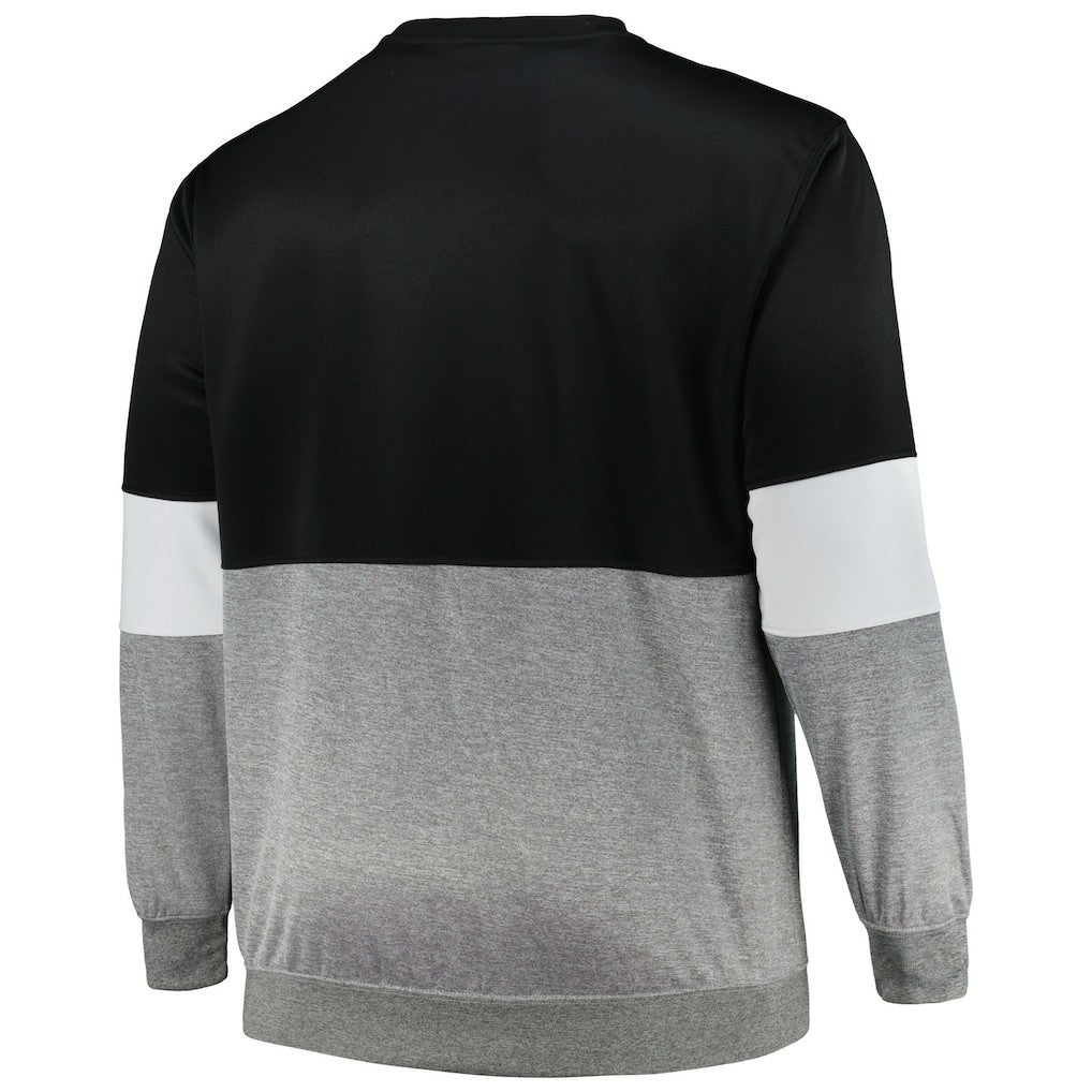 Black/Heather Gray Brooklyn Nets Big & Tall Split Pullover Sweatshirt | NBA