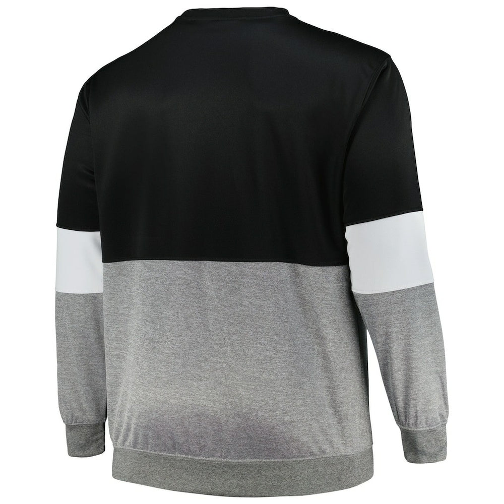 Black/Heather Gray Brooklyn Nets Big & Tall Split Pullover Sweatshirt | NBA