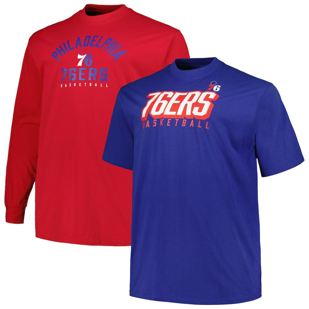 Royal/Red Philadelphia 76ers Big & Tall Short Sleeve & Long Sleeve T-Shirt Set | NBA