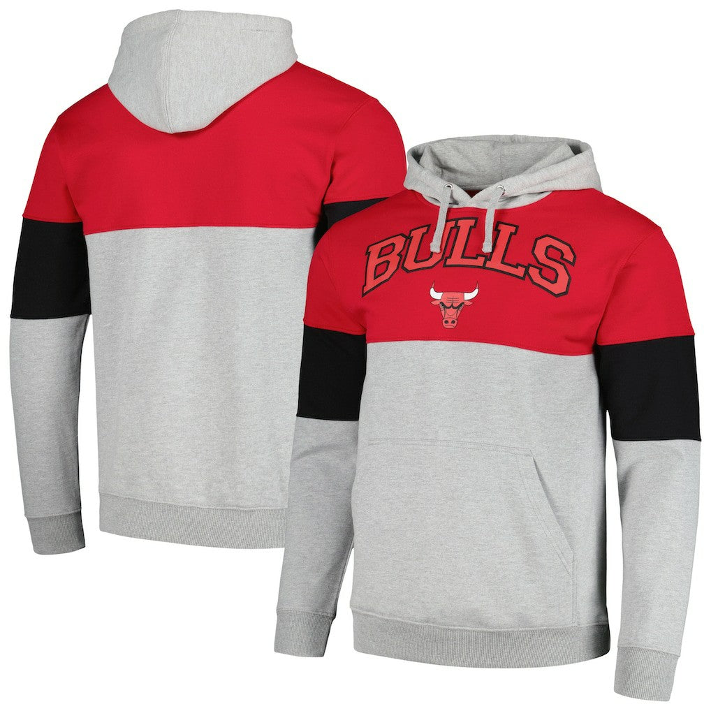 Red Chicago Bulls Contrast Pieced Pullover Hoodie sale | NBA