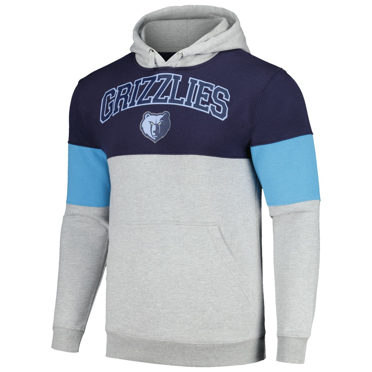 Navy Memphis Grizzlies Contrast Pieced Pullover Hoodie | NBA