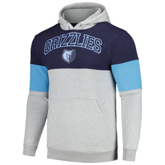 Navy Memphis Grizzlies Contrast Pieced Pullover Hoodie | NBA