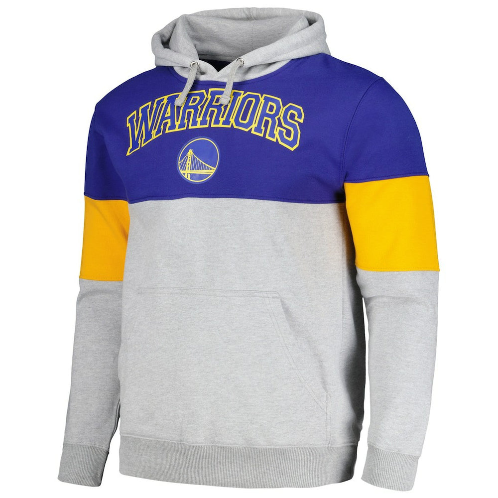 Royal Golden State Warriors Contrast Pieced Pullover Hoodie sale | NBA