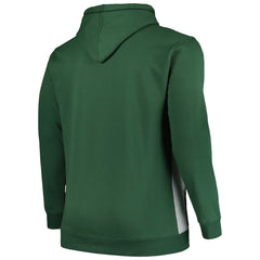 Hunter Green/Heather Gray Milwaukee Bucks Big & Tall Contrast Pieced Stitched Full-Zip Hoodie | NBA