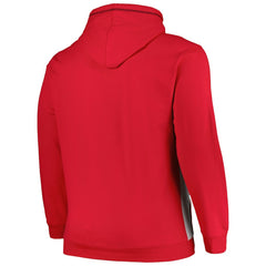 Red/Heather Gray Chicago Bulls Big & Tall Contrast Pieced Stitched Full-Zip Hoodie | NBA