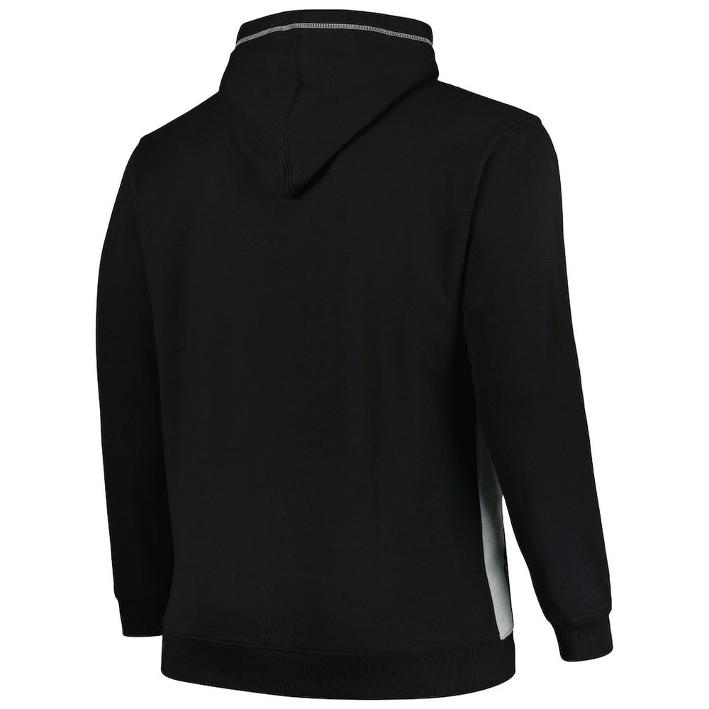 Black/Heather Gray Brooklyn Nets Big & Tall Contrast Pieced Stitched Full-Zip Hoodie | NBA
