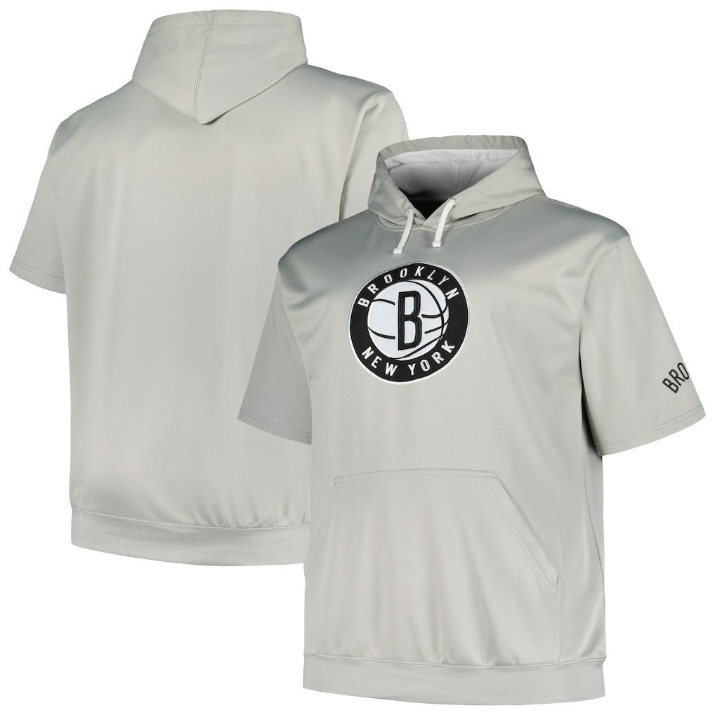 Silver Brooklyn Nets Big & Tall Logo Pullover Hoodie | NBA