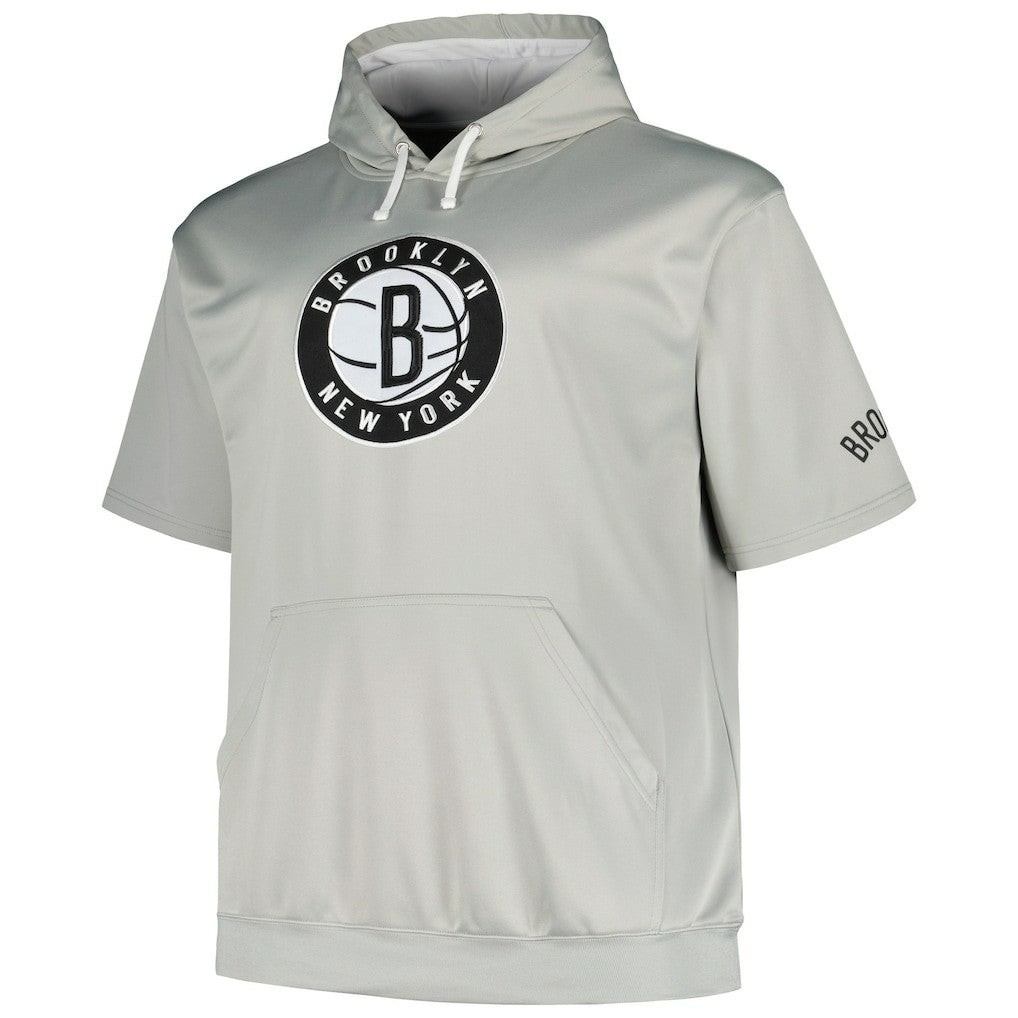 Silver Brooklyn Nets Big & Tall Logo Pullover Hoodie | NBA